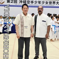 Our connection to the roots of karate is direct and personal. Here I am with Hanshi Minoru Nakazato, the world chairman of our style, in Okinawa. We ensure that what we teach in India is the same authentic Shorin-ryu karate taught in Japan.