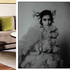 A black and white shot capturing a sense of delicate chaos. The model is enveloped in a cloud of white tulle, creating a soft, ethereal, and high-fashion editorial look.