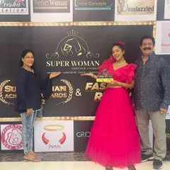Feeling incredibly honored to receive the 'Super Woman' award. It's a wonderful feeling when your hard work and passion are recognized. This award is dedicated to my parents for their endless support.