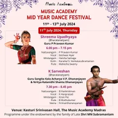 The poster for the Music Academy's Mid-Year Dance Festival. I was so excited to be performing a full Margam with a live orchestra at this wonderful event.