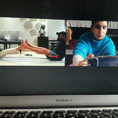 This is what my online yoga classes look like. I guide students through their practice over Zoom, providing real time feedback and adjustments just like an in person class.