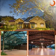 A look at the beautiful stone-clad cottages and versatile event halls at our Mukta venue. The combination of rustic charm and modern amenities makes it a sought-after location for intimate events.