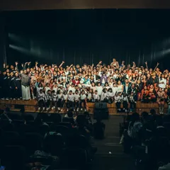 The entire ARDS family on one stage. This is the moment after the final curtain call at our 15th-anniversary Performance Night, celebrating years of dance and community.