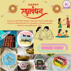For Rakshabandhan, I offer a special menu of my bestseller desserts. You can gift your sibling a Rakhi-themed bento cake, a jar cake, or a tub cake in delicious flavours like Dutch Chocolate and Rasmalai.