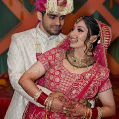 A playful, candid moment between the couple during their posed photoshoot. I always encourage couples to interact naturally to capture their genuine chemistry.