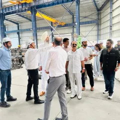 Our team discussing the technical aspects of our manufacturing process with a client during a facility tour. These visits are a great opportunity to demonstrate our engineering excellence and build strong partnerships.