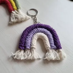 This purple ombre rainbow keychain is one of my favorite color combinations. It's a stylish accessory for any bag or set of keys.
