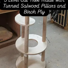 Yes, you can even build a five-level cat tree for your furry overlord. This project was built over two days using turned Salwood pillars and Birch plywood. It’s a perfect example of how you can use the skills you learn here to create truly custom furniture.