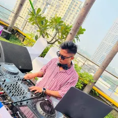 Music is the strongest form of magic. This is a shot of me at my console during a sunny afternoon set, ready to create some magical moments.