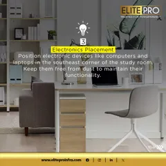 Vastu Tip 3: Position electronic devices like computers and laptops in the southeast corner of the study room and keep them dust-free to maintain functionality.