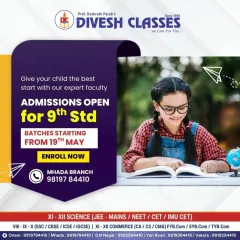 Give your child the best start for 9th Standard at our Mhada branch. Admissions are open for batches starting May 19th, with expert faculty ready to provide a strong academic foundation.
