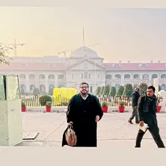 A moment of reflection at the Allahabad High Court. The path of law is demanding, but I am guided by my faith and a commitment to my duty.