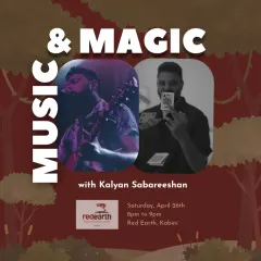 A poster for a unique show in the jungle at Red Earth, Kabini. My performance can be adapted to any location.