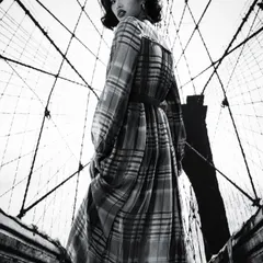 Creating a powerful editorial moment in New York. I chose this flowing plaid dress to contrast with the graphic lines of the Brooklyn Bridge, giving it a high-fashion, metropolitan feel for this model's portfolio.