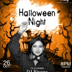 The spooky poster for my Halloween Night gig at Frenzy Club. I love playing themed parties, and this one was a spooktacular night of freaky fun.