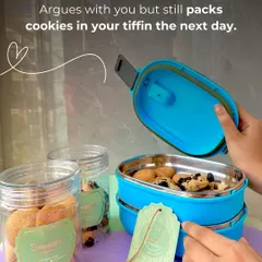 A mother's love, shown by packing cookies in a tiffin box. This Mother's Day, return the love with my wholesome and delicious snacks.