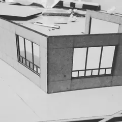 A close-up of a physical model, focusing on the facade details. This hands-on method is invaluable for understanding the tangible quality of a space and making informed design decisions.