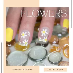 A fresh and cheerful design perfect for spring. This look features a sunny yellow polish paired with accent nails that have a clear base and simple, hand-painted daisies.