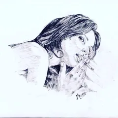 An older sketch showing a woman with attitude. Even in my early work, I was drawn to capturing strong personalities.
