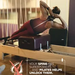 Your spine has superpowers, and Pilates helps unlock them. This side-lying exercise on the spine corrector is designed to work with the natural curves of your spine, strengthening supporting muscles and improving mobility.