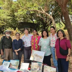 The whole gang from our sketch walk in Aarey forest. Moments like these, where we all come together to share our work and experiences, are what make our art community so special.