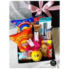 A client asked us to create a 'Stress Relief' hamper for a student facing exams. We packed it with their favorite snacks, stationery, and a stress ball.