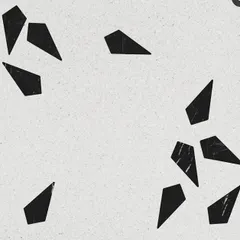 A floor design concept for a new project. This shows a terrazzo-style finish with an inlay of irregular black stone fragments, creating a playful and contemporary surface.