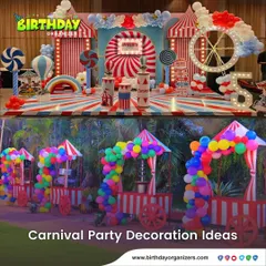 Step right up to a spectacular Carnival-themed party. I can create these elaborate stage setups with custom backdrops, a light-up Ferris wheel, and colorful stalls to bring the full carnival experience to your event.