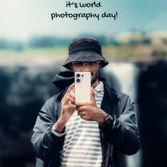A self-portrait celebrating World Photography Day with my phone. I started my journey with a phone, and it's still my primary tool for storytelling.