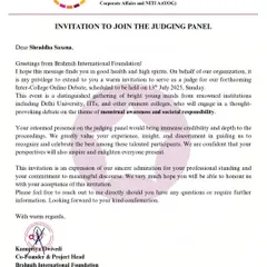 I was invited to be on the judging panel for an inter-college debate on menstrual awareness. It is important to engage in conversations around social responsibility and health.