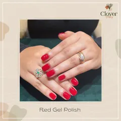 We can never get enough of a clean, classic red gel polish manicure. It's simple, elegant, and always makes a statement.