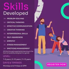 Our program is carefully designed to develop key life skills. Through fun games, we focus on everything from problem-solving and critical thinking to empathy and stress management, providing a well-rounded education.