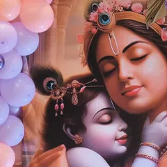 A close up of the central artwork from our Krishna themed baby shower backdrop. High quality printing ensures the divine imagery is the centerpiece of the decor.