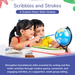 In our Grapho-Motor Skills Module, children explore foundational skills for writing through engaging activities. Here, two children learn together, demonstrating how our supportive, small-group setting fosters both learning and social interaction.