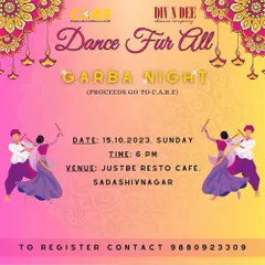 Our poster for 'Dance Fur All', a Garba Night fundraiser for C.A.R.E. (Charlie's Animal Rescue Centre). We believe in dancing for a cause and supporting our furry friends.