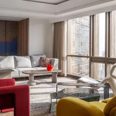 In this eclectic Mumbai home, our pebble-shaped sofa and cast glass coffee tables create a free-flowing, modern aesthetic. The pieces are designed to be bold statements that sit in harmony with one another.