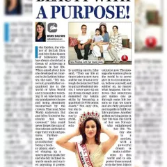 A proud moment seeing my styling work featured in a City First newspaper article about Isha Razdan, titled 'Beauty with a Purpose'. It's wonderful to help clients share their stories and achievements.
