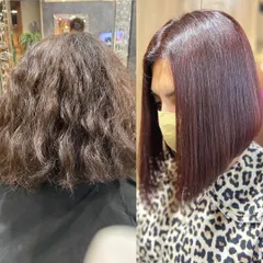 A perfect example of our anti-frizz expertise. This client's hair went from frizzy and undefined to a perfectly smooth, polished bob after a targeted smoothing and conditioning treatment.