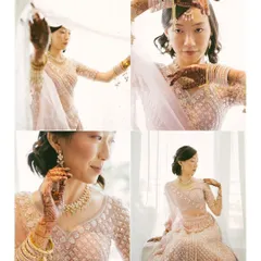 A collage of beautiful, candid bridal portraits. The bride's natural expressions and the soft, artistic lighting create a series of stunning and authentic images.