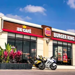 Kings at their own game. A pair of superbikes parked outside Burger King, showcasing the perfect pairing of power and flavor.