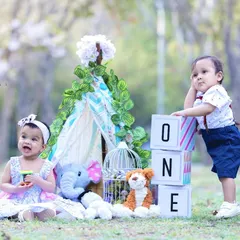 A first birthday for two. I designed this boho-themed setup to create a beautiful scene for these twins to celebrate their big milestone together.