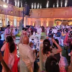 The cake cutting ceremony under a sky of fireworks. We help plan and coordinate key moments of your celebration to create a truly spectacular and memorable event for you and your guests.