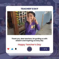 A student's joyful expression says it all. This picture was shared as part of our Teacher's Day celebration, showcasing the wonderful connection between our students and their mentors at the academy.