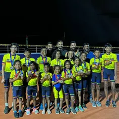 Our team celebrating after a successful district championship. It was a special day, marking my daughter's first gold medal win.