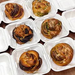 My babka buns are a perfect single-serving treat. I bake them in three delicious flavours: Chocolate Almond, Pesto Cheese, and Nutella Hazelnut.