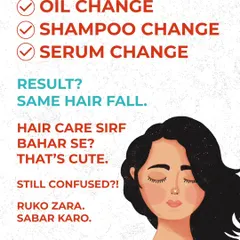 You've changed your oil, shampoo, and serum, but the hair fall is the same. That's because external changes aren't enough. It's time to listen to your body and address the root cause.