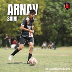 Academy star Arnav Saini in action. We are proud to see our players take the skills from our training ground to competitive leagues.