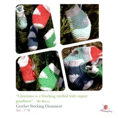 Adorable mini crochet stocking ornaments, perfect for decorating your Christmas tree with a touch of handmade warmth.
