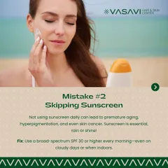 Skipping sunscreen is a common skincare mistake that can lead to premature aging and hyperpigmentation. I recommend using a broad-spectrum SPF 30 or higher every single day.
