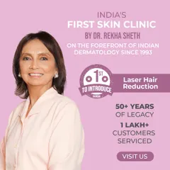 Founded by the pioneering Dr. Rekha Sheth, we are India's first skin clinic, on the forefront of Indian dermatology since 1993. With a legacy of over 50 years, we have proudly served over 100,000 customers.